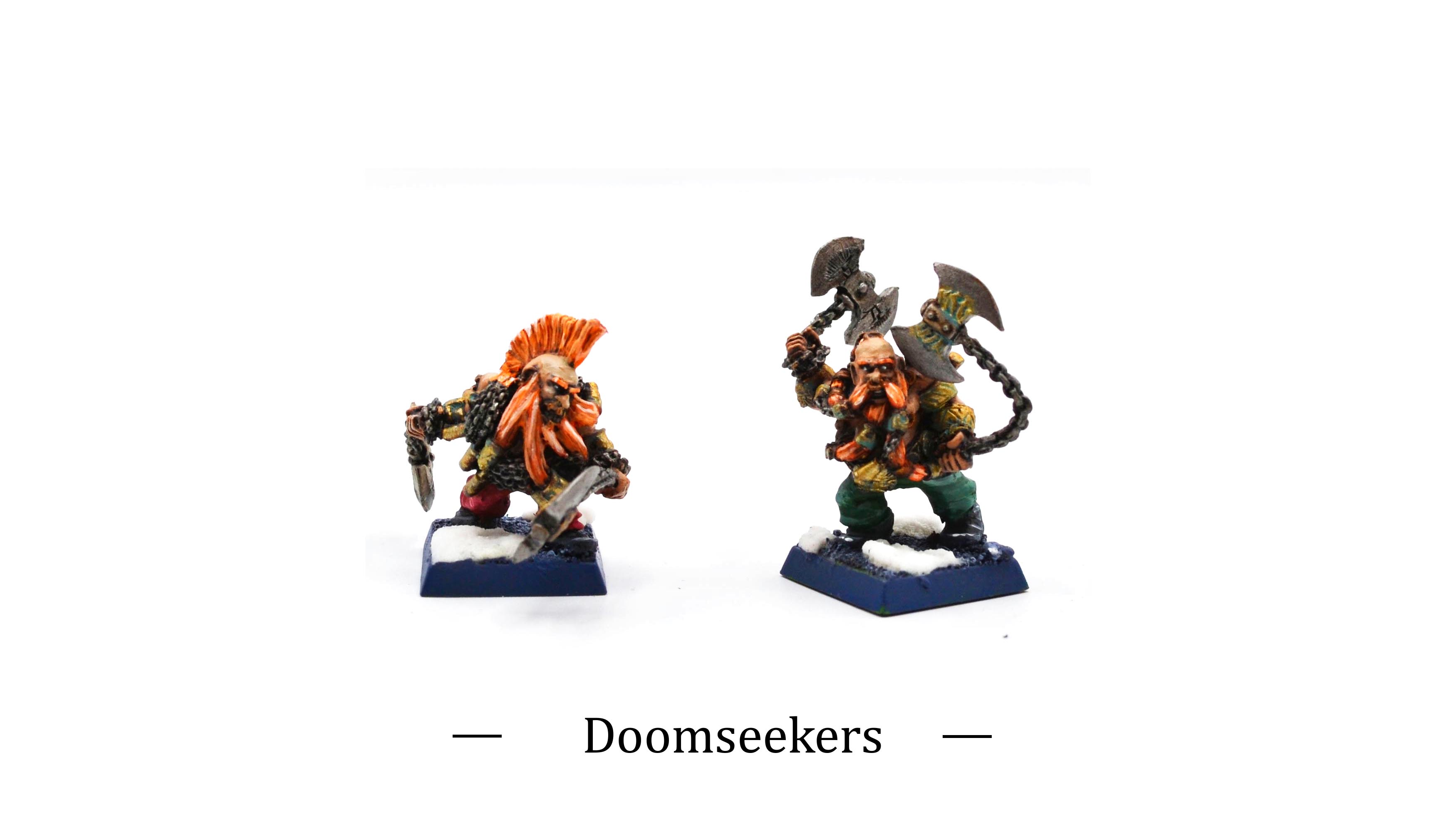 Warhammer Old World Dwarfen Mountain Holds Doomseekers miniatures painted by commission painter.